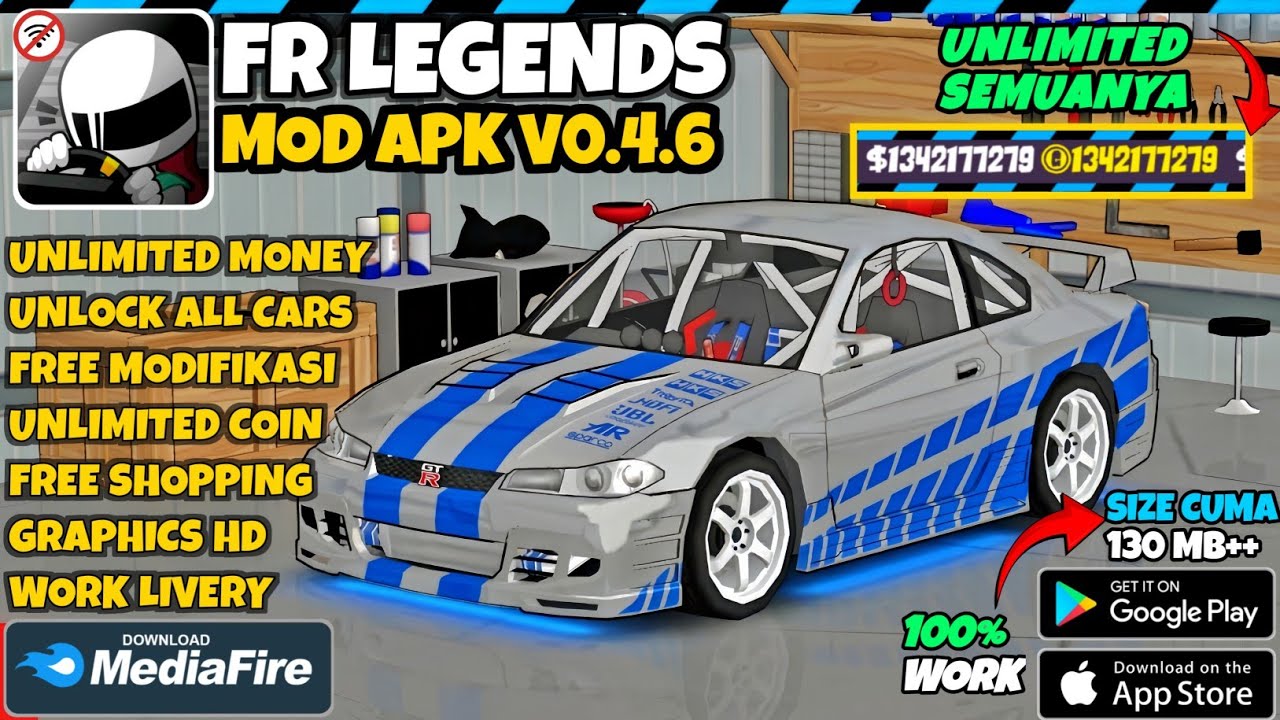 FR Legends V0.4.6 MOD APK Новейшая версия 2026 года | Неограниченные деньги и все разблокированны...