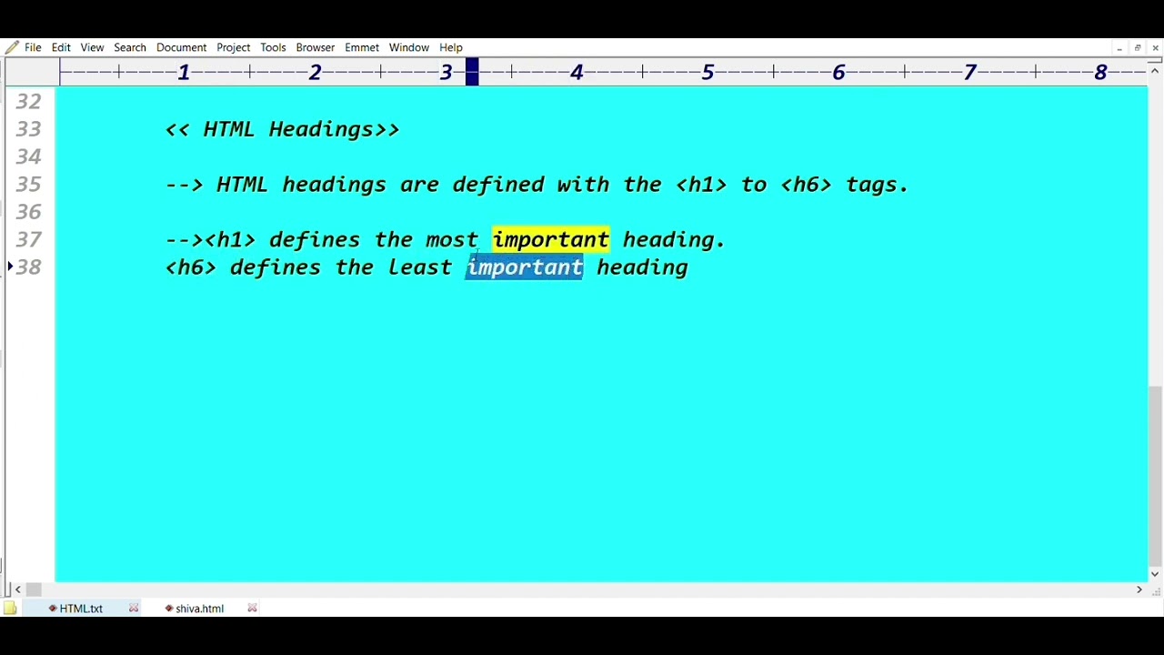 heading tags in html - YouTube