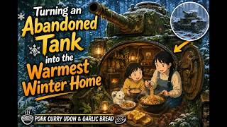 Living in an Abandoned Tank ❄️ Building a Cozy Shelter & Cooking #ghiblirelaxingtime#wintersurvival screenshot 3