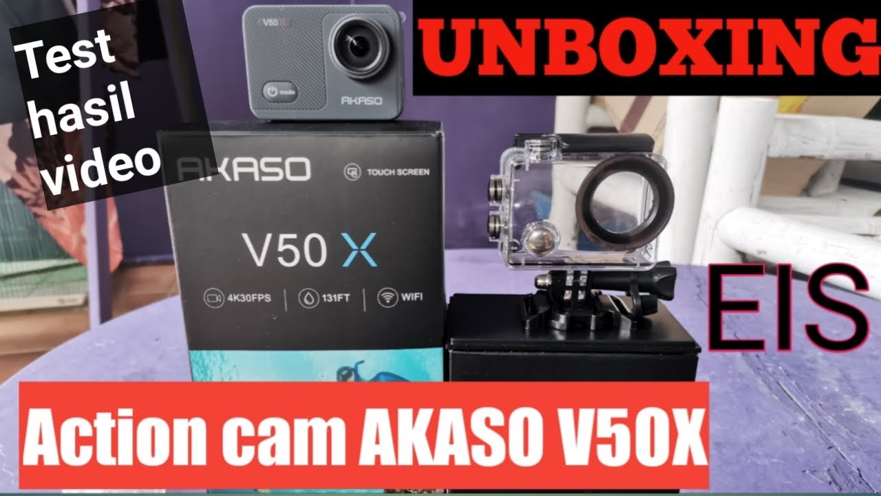 Unboxing Action cam AKASO v50X dan test hasil rekaman video YouTube