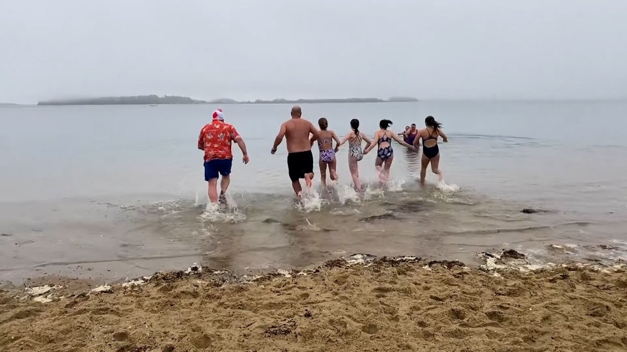 Dozens take part in L Street Brownies' annual New Year's Polar Plunge