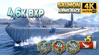 Submarine Salmon in tier 10 battle  World of Warships