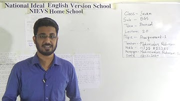 Class: Seven, Subject: B.G.S (Lecture: 20), Topic: Assignment-1