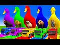 Long Slide Game With Cow Elephant Gorilla Hippopotamus Tiger 3d Animal Game live 346