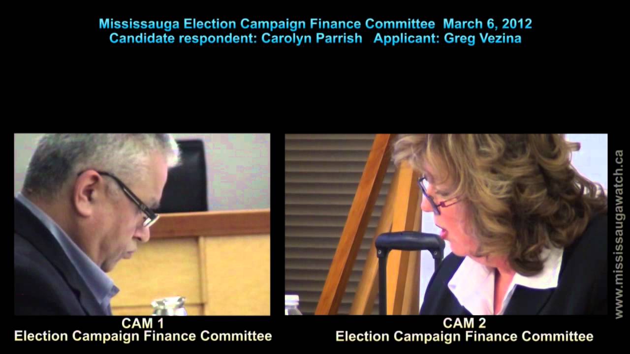Mississauga Election Campaign Finances Committee, Carolyn Parrish ...