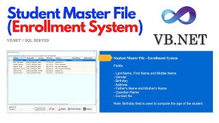 Student Master File in Enrollment System | VB.Net Forms