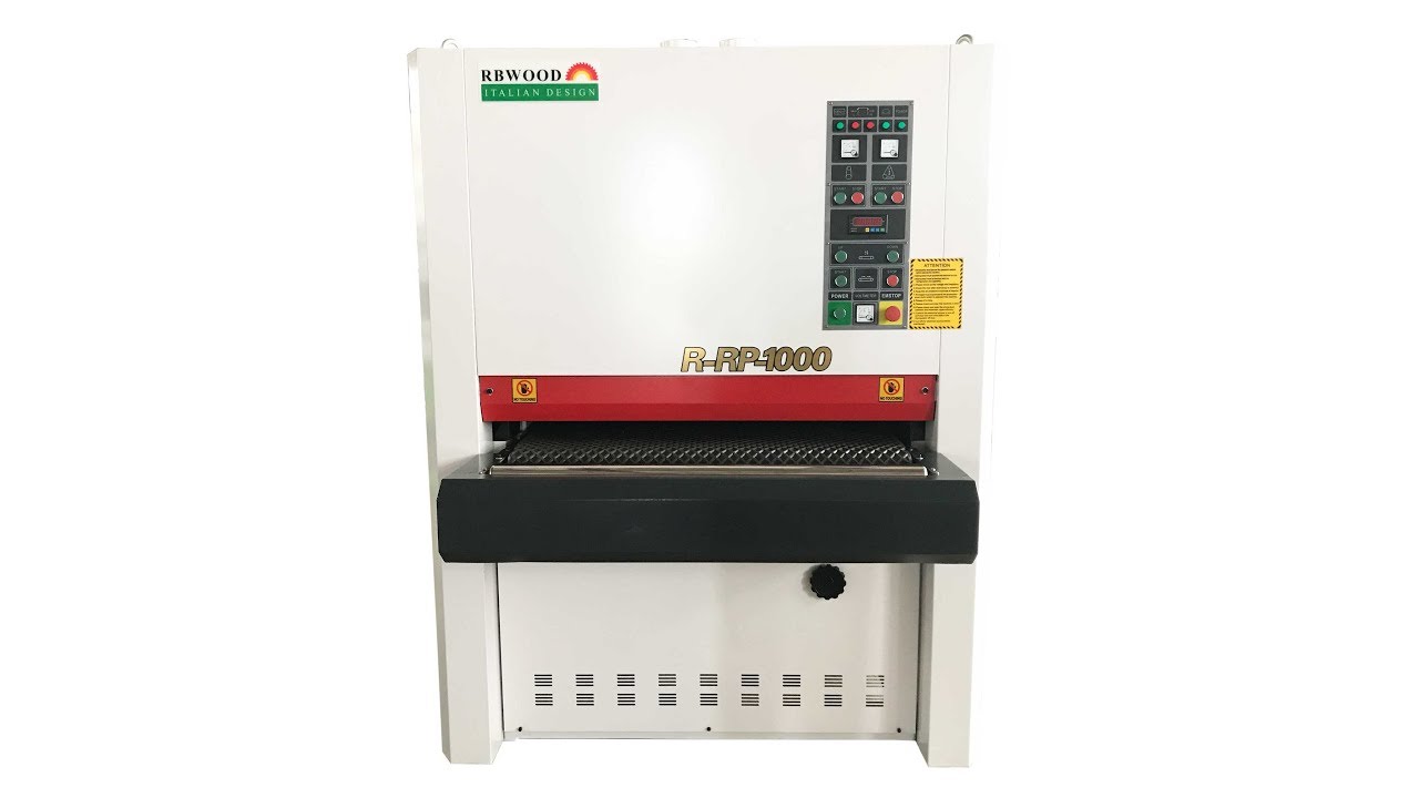 R RP1000-1000mm wide belt sanding machine - YouTube