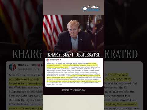 US hits Military Facilities on Iran's Kharg Island; Warns of Further Escalation | #shorts #usa