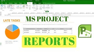 Microsoft Project 2016 Training - How to create Dashboard Reports to show late running Tasks