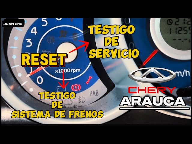 COMO ELIMINAR TESTIGO DE SERVICIO DE CHERY ARAUCA | RESET TESTIGO DEL SISTEMA DE FRENOS