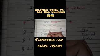 Amazing trick to add odd number 😱😱 #viralshort #shortvideo