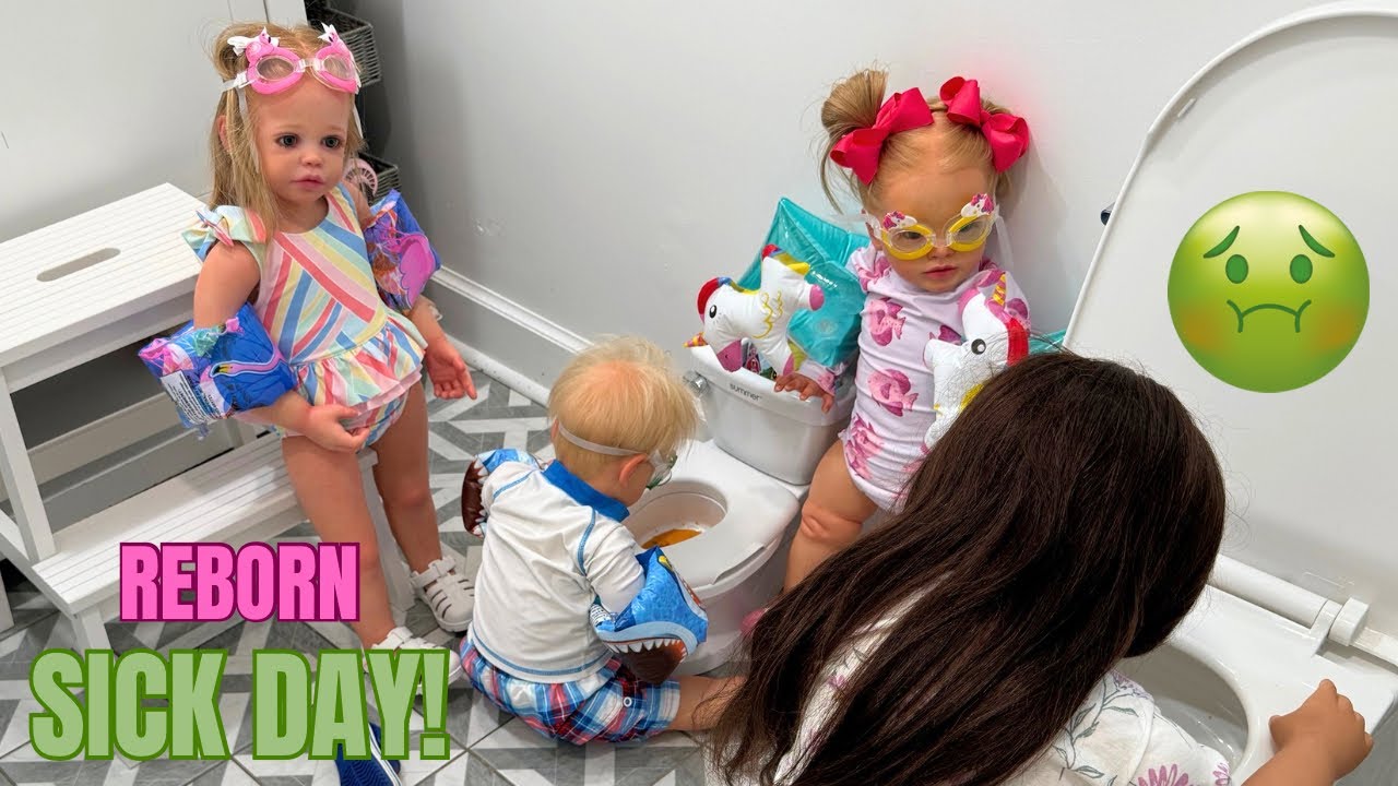 DAY IN THE LIFE WITH MY REBORN DOLLS - SWIMSUITS & STOMACH BUGS 