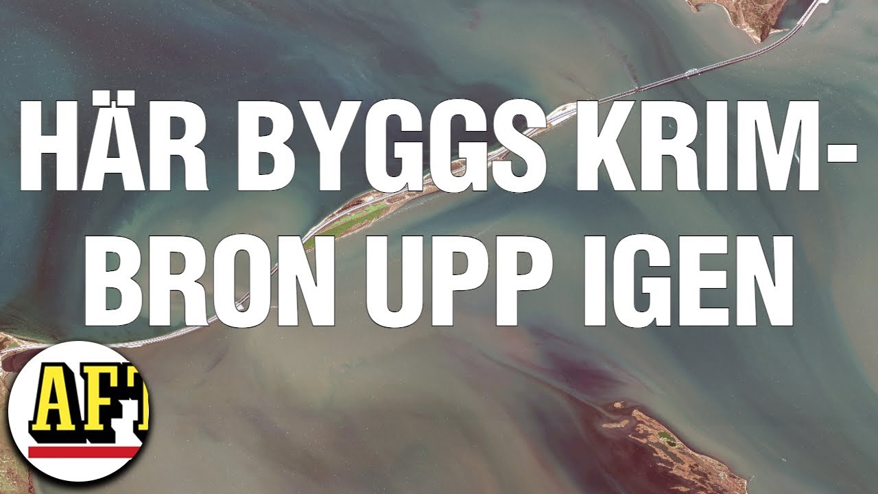 Satellitbilder visar hur Ryssland bygger upp Krimbron igen