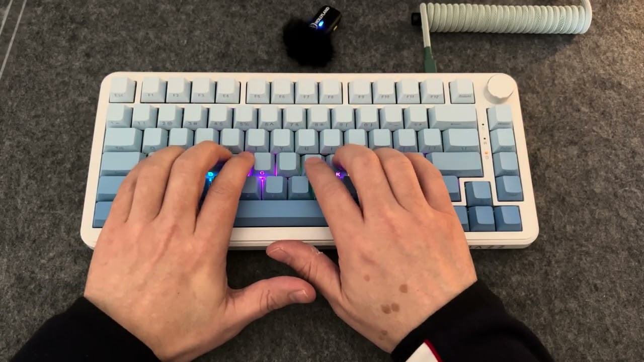 Ajazz AK820 Max with Sea Salt switches - Typing Sound Test in Action! No mod, all stock!