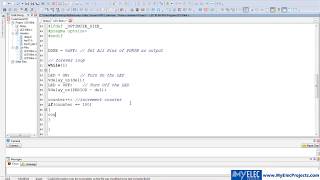 IO PORT- Project 1- Part4 - AVR Microcontroller Design Tutorials -  MyElecProjects.com