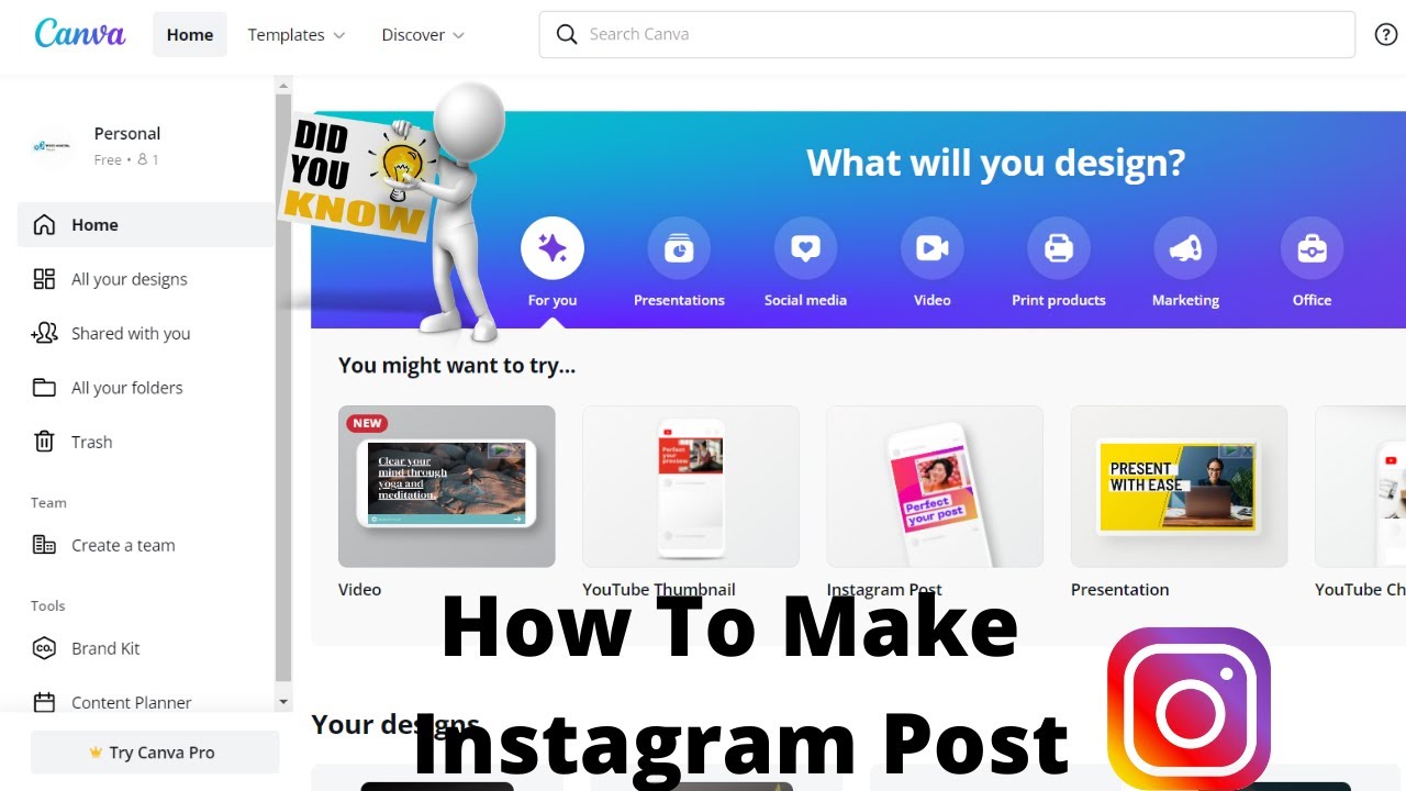 How To Make Instagram Post with canva used to create social media ...