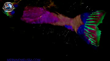 Glow in the dark mermaid tail: Mermaid Melissa glowing mermaid tail swimming at night!