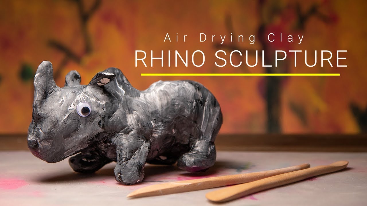 How To Make A Simple Armature Air Drying Clay Rhino Sculpture Start To Finish Zart Art Youtube