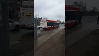 985A Sheppard East TTC Express Network Bus at Consumers Rd in Toronto on this Rainy Day