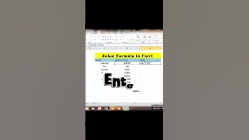 Zakat Formula in Excel.