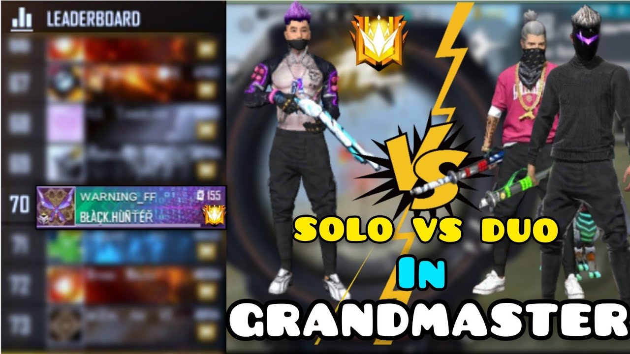 solo vs Duo in grandmaster || solo rank push 😇😇 - YouTube