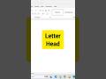 || How to prepare a letter head in ms word | Corporate ||