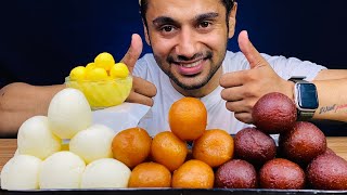 INDIAN SWEETS MUKBANG 🤤 | RASHGULLA, GULAB JAMUN, ANGOORI RAS MALAI | 2 KG SWEETS MUKBANG |