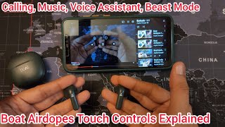 Boat Airdopes Touch Controls Explained - Beast Mode Calling Music Voice Assistant
