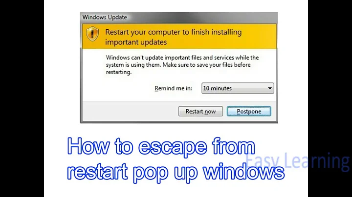 How to Disable Windows Update Restart Reminder Notifications