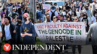 Watch again: USC pro-Palestinian protesters call for emergency campus dialogue