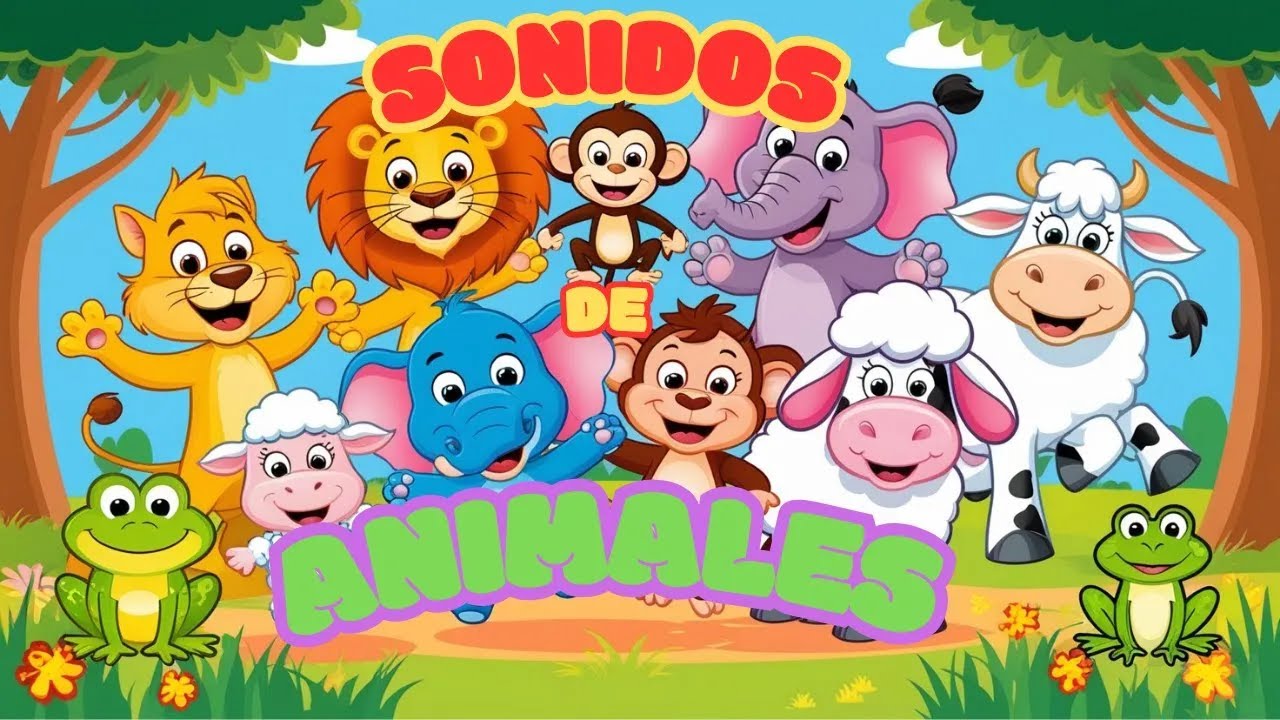 APRENDE LOS SONIDOS DE ANIMALES 🐶🦁🐱🐵 : Canción Divertida para Niños ...