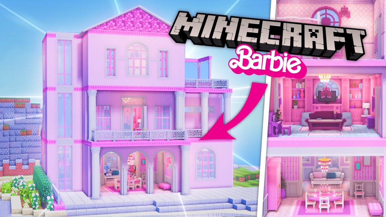 DECORAÇÃO CASA DA BARBIE (Barbie Dream House) - Minecraft 