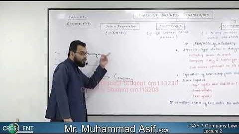 CAF 7 COMPANY LAW Sir Asif FCA online lecture 2