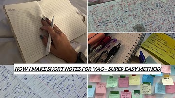 “How I Make Short Notes for VAO – Super Easy Method!”
