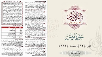 القرآن تدبر وعمل : سورة يونس ، جزء 11 ، صفحة / 211 / د. ماهر ياسين الفحل