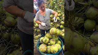 Thai Aunt's Amazing Coconut Fruit Cutting Skills #Shorts