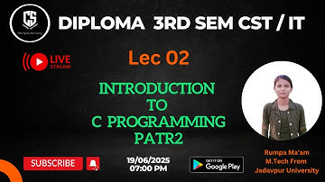 Diploma 3rd Sem CST/IT  Introduction toC Programming(Part2)_Lec02 _By CS Learning with Rumpa#wbscte