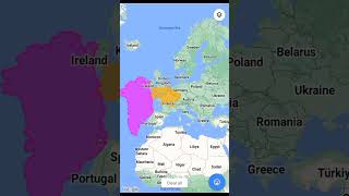 Ukraine Vs Greenland land area size comparison #shorts #mapping #geography #comparison #map