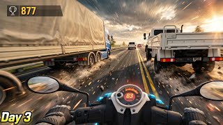 Day 3 - I Squeezed My Bike Between Two Trucks at 100KM/H! 😱 | Traffic Rider screenshot 5