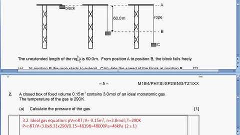 TZ1 IB Physics SL paper2 May 2018 Solutions Past paper