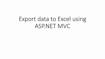 Export table to excel using ASP.NET MVC