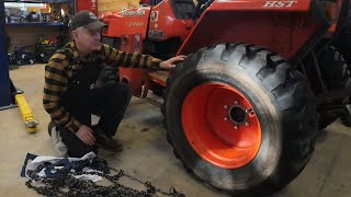 729 Bald Tractor Tires? No Problem! Aquiline MPC Tractor Tire Chains Install.I Have The Solution  4K by GP Outdoors 20,094 views 4 months ago 11 minutes, 20 seconds