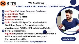 Oracle Ebs Technical Consultant It Jobs Nbits Hiring Jobs Oracle Ebs
