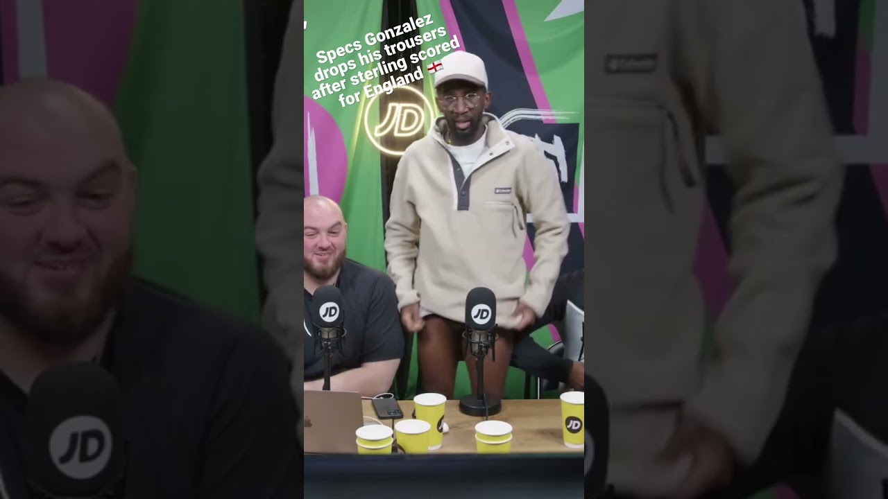 Specs Gonzales drops his trousers after sterling scores England’s 3rd goal 