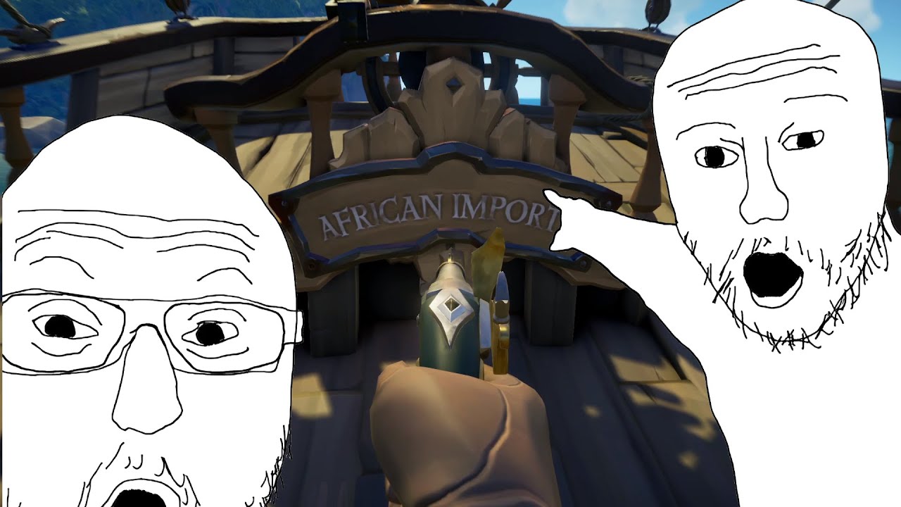 all aboard the African Imports ship on Sea of Thieves (minority approved)