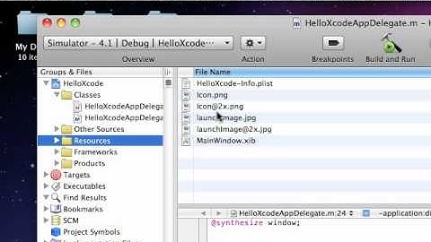 First video and example of Iphone Hello World app