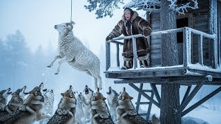 78-Year-Old Widow Lives in a Treehouse and Defends Snow Sheep from Wolves | Frozen Yakutia Survival