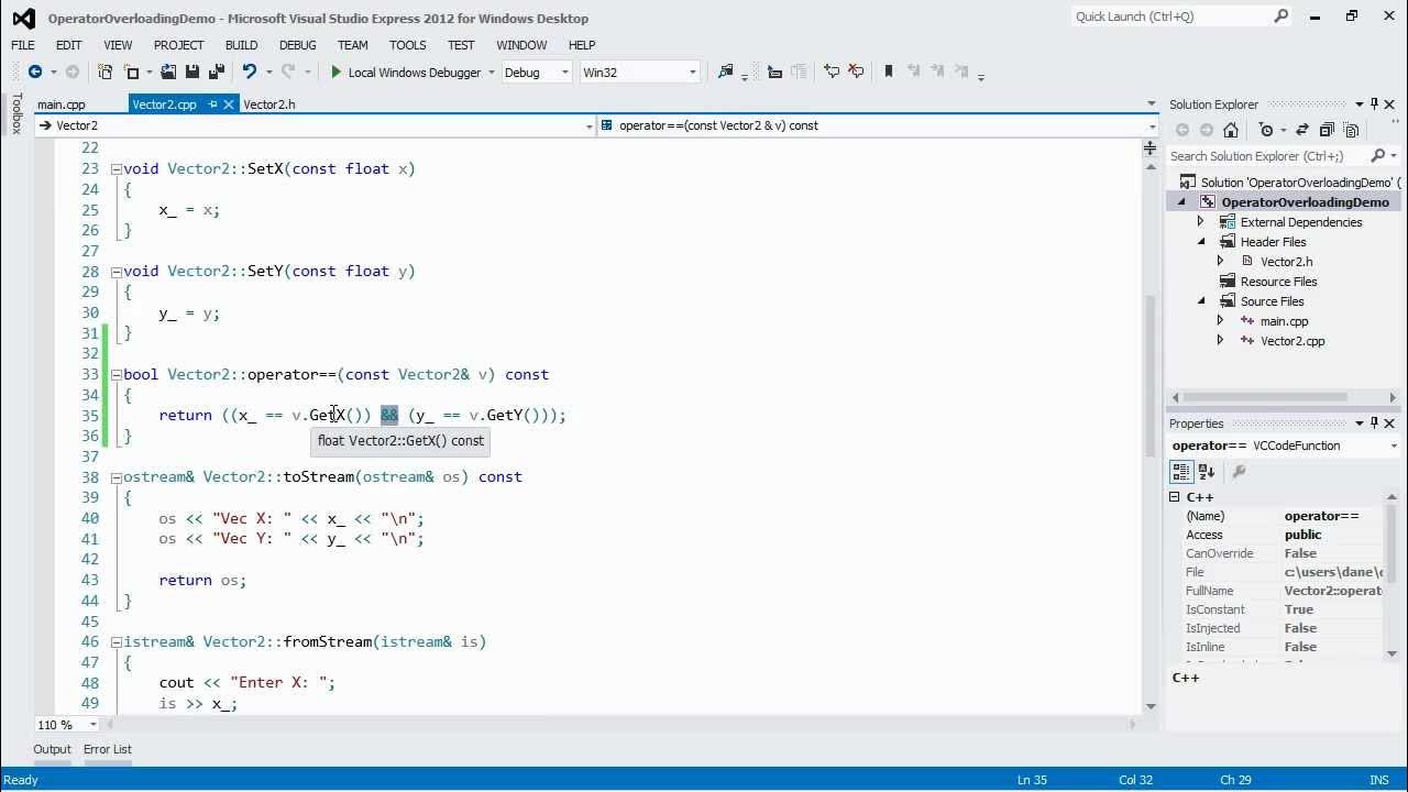 Equal == Operator Overloading in C++