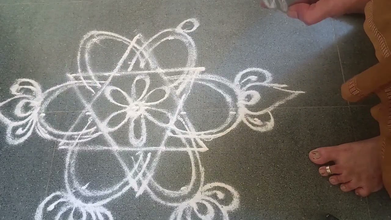 🌺5.3 dots simple &easy pookolam #dailykolam #easykolam #simplekolam #easyrangoli #kolam 
