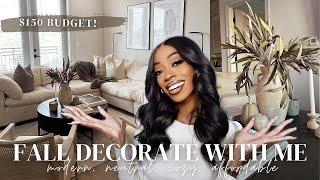 FALL DECORATE WITH ME | MODERN, NEUTRAL COZY APARTMENT VIBES | AFFORDABLE HIGH END HOME DECOR 2023